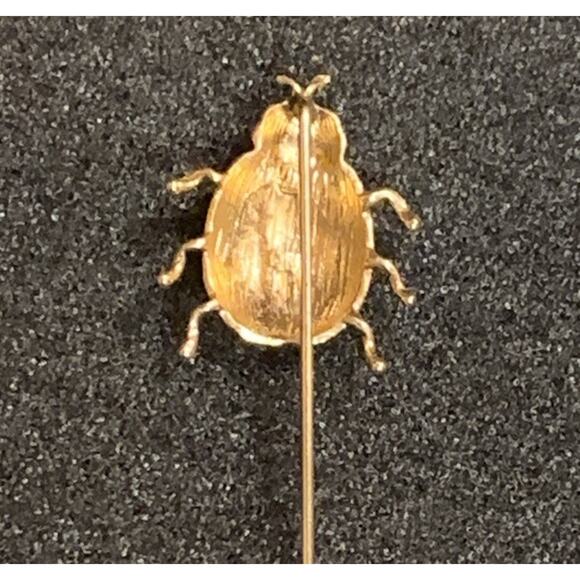 14K Gold, Red and Yellow Ladybug Stick Pin Vintage Eclectic - Picture 6 of 8